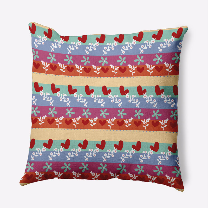 Love Garden Decorative Throw Pillow PHF1637YE32, 16" H x 16" W, Square