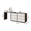 Meuble-lavabo simple et simple en bois noir et blanc. Coiffeuse