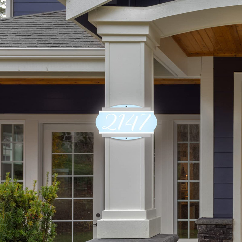 Plaque d'adresse sur 1 ligne, Bleu, Oui