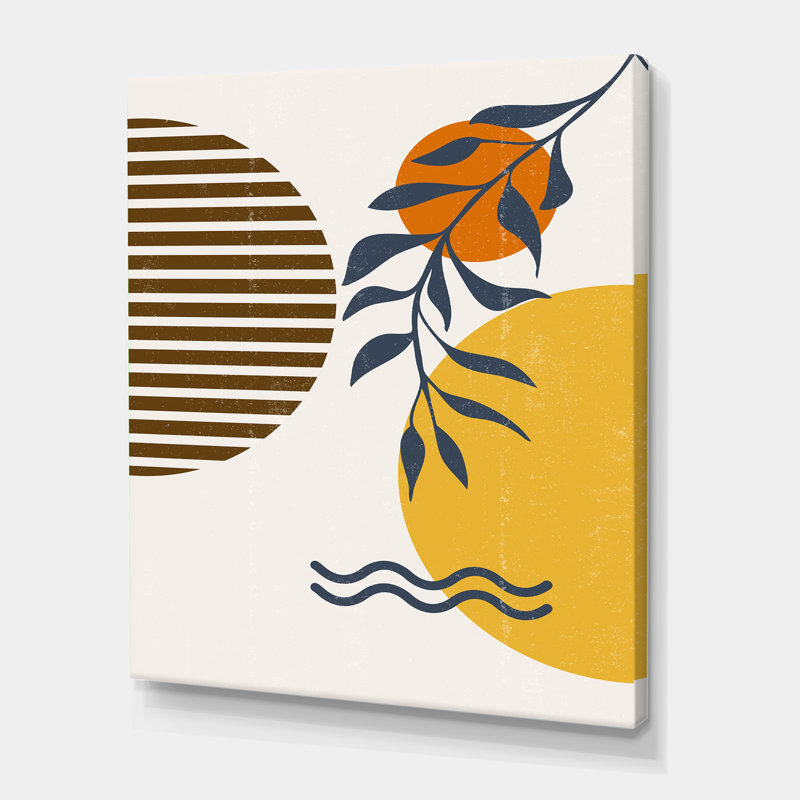 Botanical Minimalist Leaf with Abstract Shapes I - Photographie sur toile tendue, H 20 po x l 12 po x P 1po