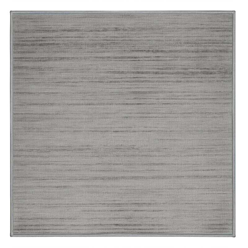 Machine Washable Solid Gray Area Rug, Square 3'