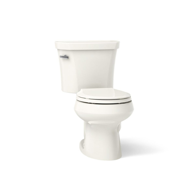 Wellworth® 1.28 GPF Water Efficient Round Two-Piece toilet (Seat Not Included), Biscuit, Left-Hand