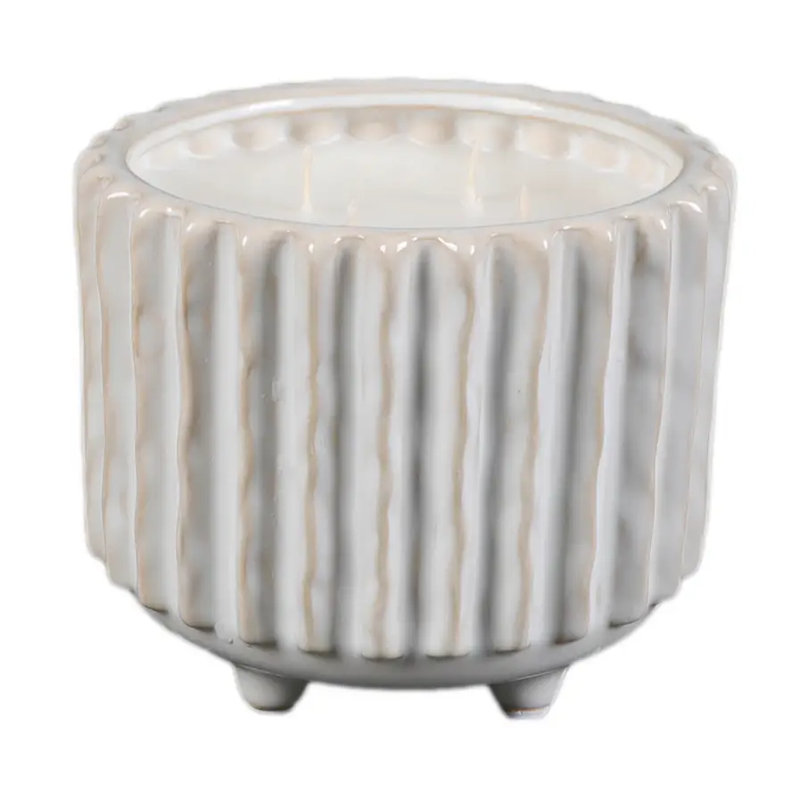 5.13" Ceramic Rib Footed Candle (20oz)