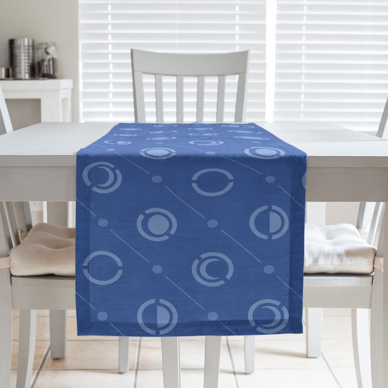 Classic Moon Phases Table Runner, 16" x 72", Sky Blue