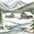 Mountain Refuge: Rustic Cabins by a Frozen Creek Canvas Print-116858672