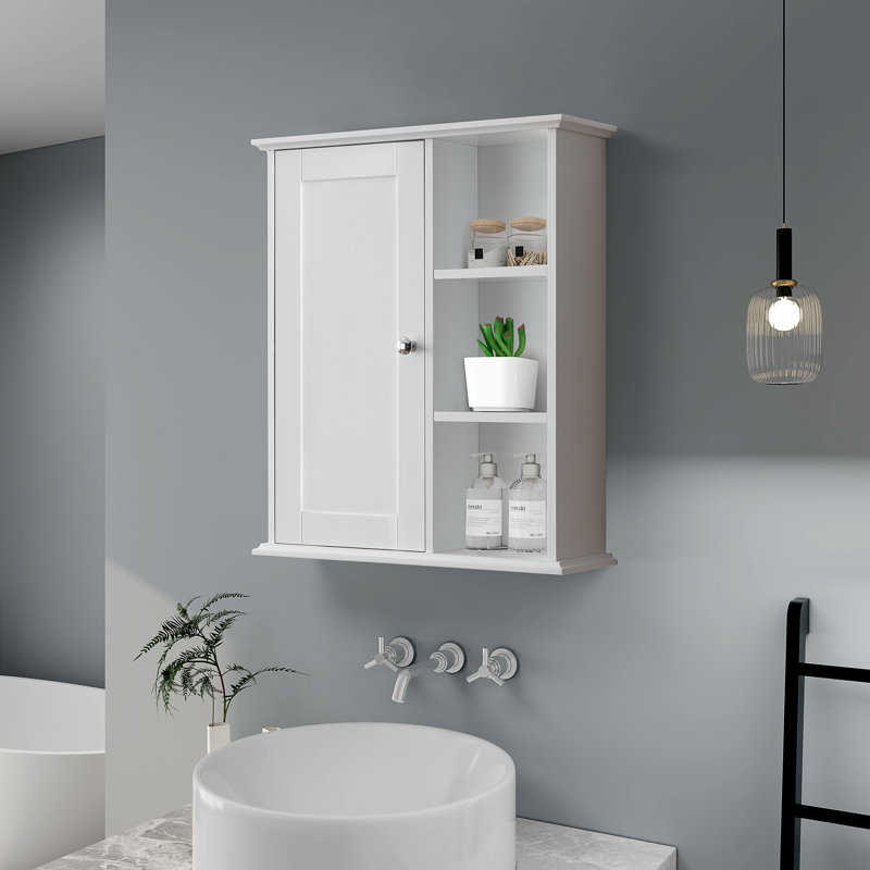 Rangement mural pour salle de bain au-dessus de la toilette Dayonte, White