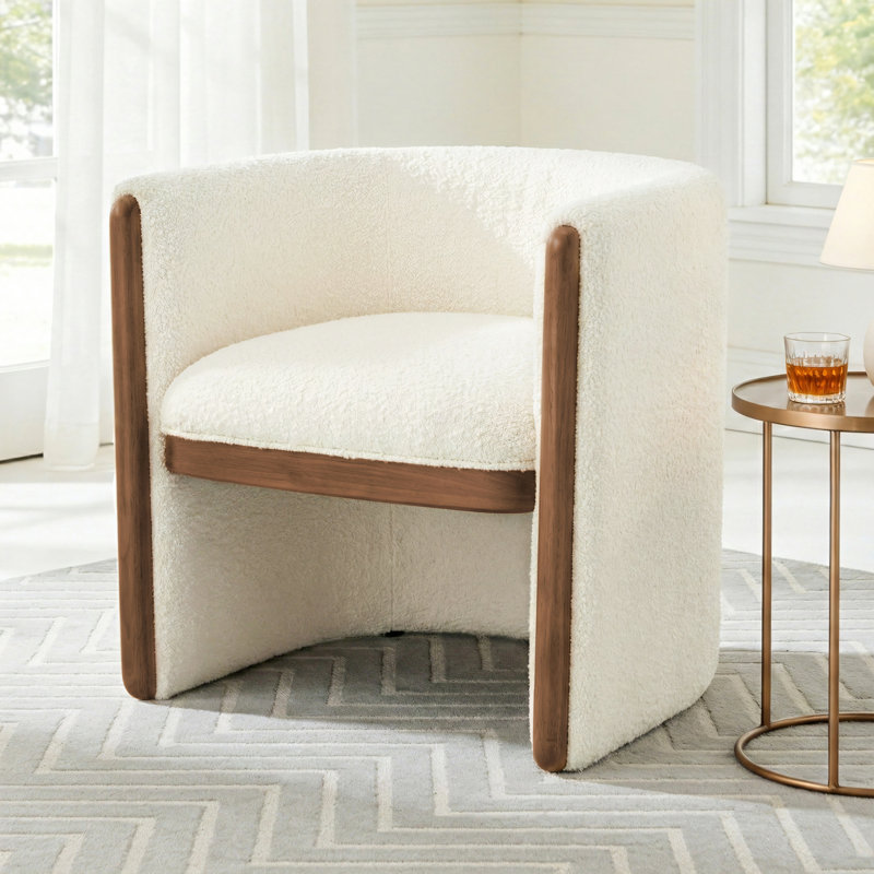 Chaise de baril de chambre 28 po, Beige