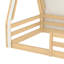 Lit simple en bois avec tente et garde-corps, conception d'inspiration Montessori