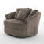 Fauteuil demi-tonneau surdimensionné ultra moelleux en fausse fourrure de lapin avec trois coussins-112294756