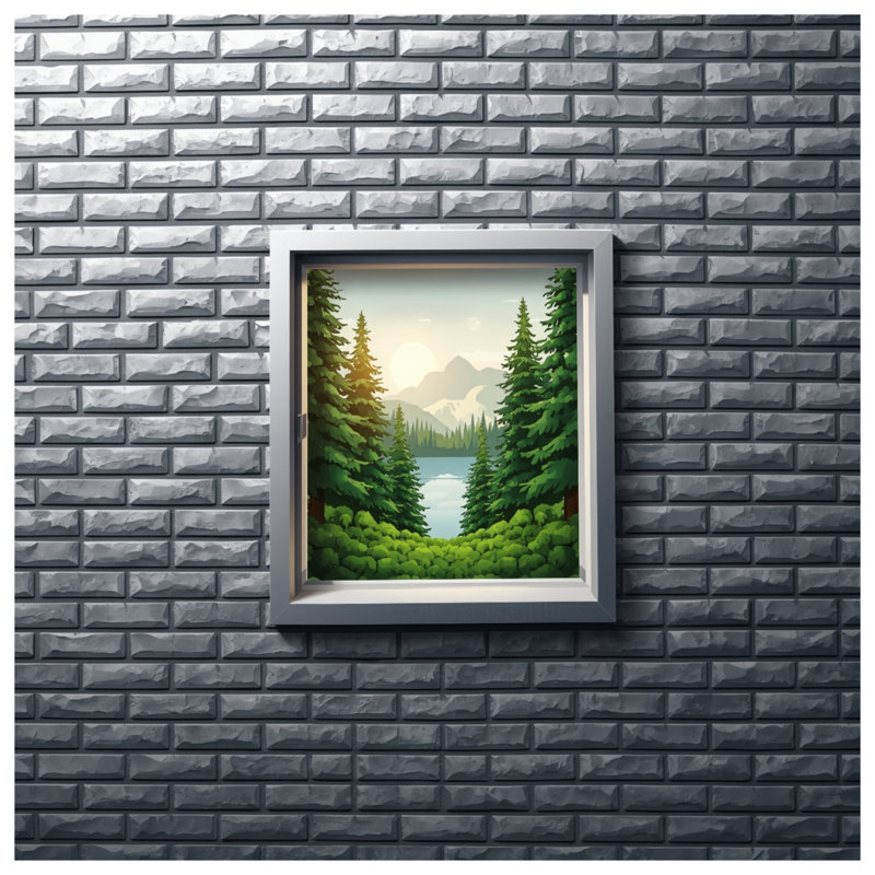 Tapisserie murale paysage de montagne lac - décoration murale nature, H 104 po x 88 avec 4 œillets