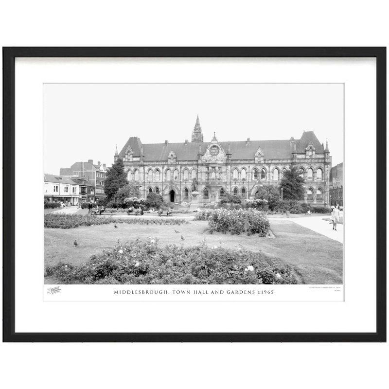 Middlesbrough, Town Hall And Gardens C1965 - Single Picture Frame Print, 40cm H x 50cm W x 2.3cm D