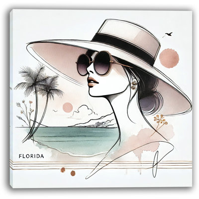 Florida Coastal Glamour Wrapped Canvas Wall Art