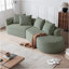 Canapé modulaire rembourré en chenille avec coussins Cniyah-114734571-114734569