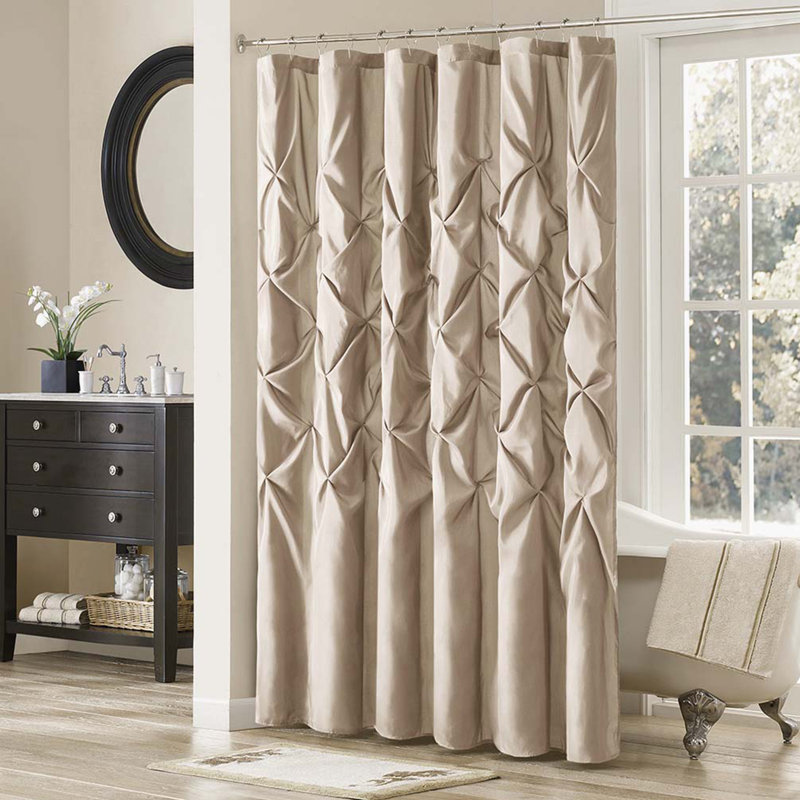 Rideau de douche en mélange de coton, Taupe