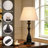 Black Fabric Table Lamp, E26 Single Light With 3-color Bulb, Modern Bedside Lamp