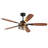  Cissline 52" Enclosed Farmhouse Ceiling Fan with Light Kit and Remote Control for Bedrooms/Dining Rooms