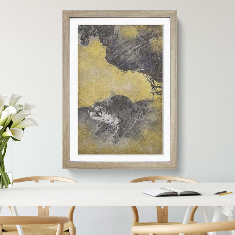 Tiger Cub by Maruyama Okyo - Picture Frame Painting Print, Oak Framed, 36cm H x 27cm W x 2cm D