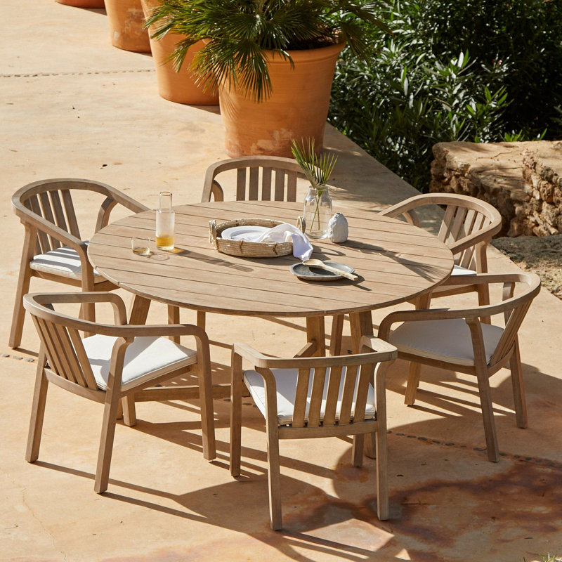 Keosauqua 4 - Person Wood Patio Dining Set with Round Table