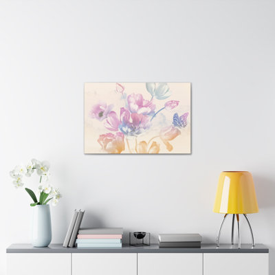 Bouquet de tulipes et papillons