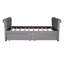 Lit de jour simple gris avec tiroirs de rangement efficaces et sommier à lattes en bois massif.-1100749669