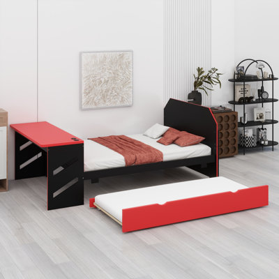 Lit de jour avec couchette, bureau et ports de charge USB intégrés