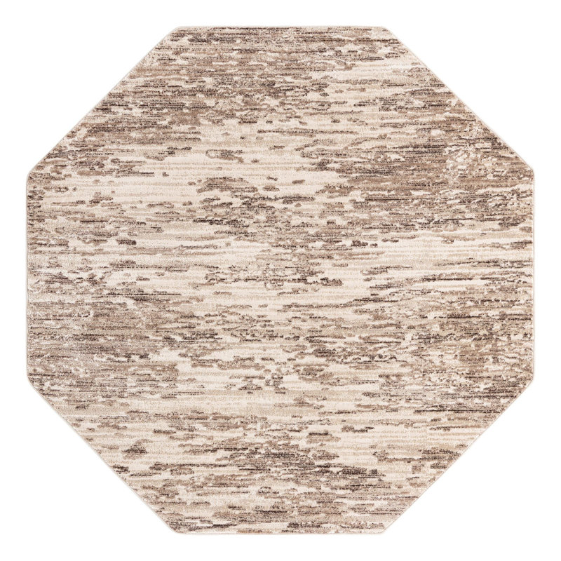 Perillo Abstract Indoor Rug, Octagon 7' x 7'