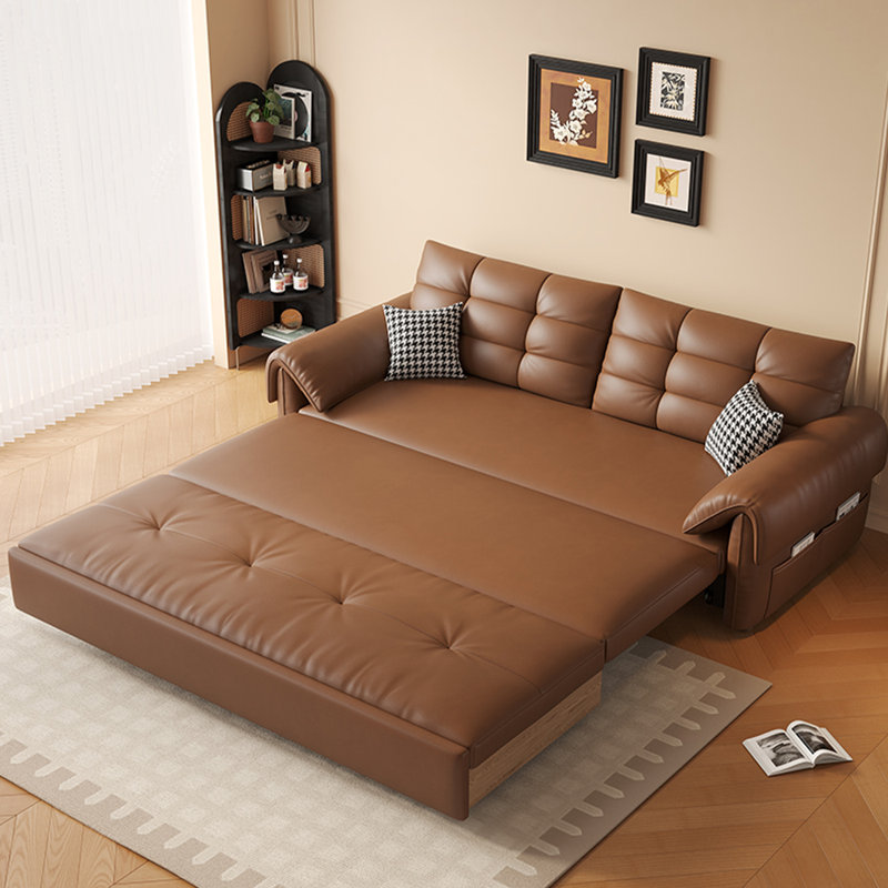 Canapé de salon italien en cuir résistant aux rayures, 33.9" H x 77.2" W x 32.3" D