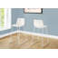 Chaise de bureau, hauteur de bar, debout, bureau d'ordinateur, bureau, aspect cuir blanc, métal blanc, contemporain, moderne-1560789380