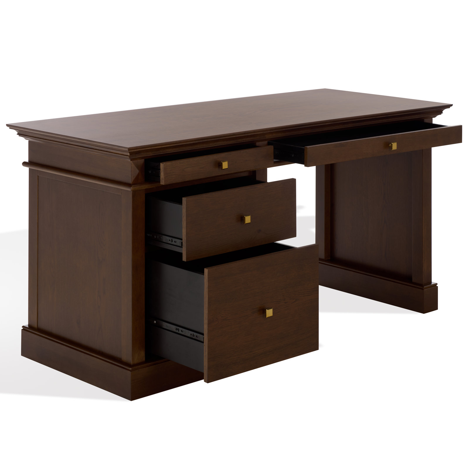 Shorecrest 58" Executive Desk, Natural / Black