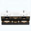 84" Freestanding Double Sink Bathroom Vanity with Integrated Sink, Fluted Black Oak Finish, Gold Hardware