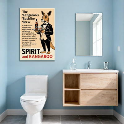 Fashion Kangaroo In Tuxedo Holding Spirit Bottle