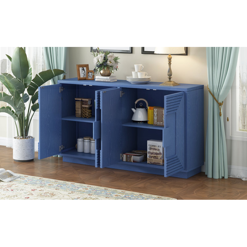 Buffet 4 cannelures vintage avec 4 tablettes réglables