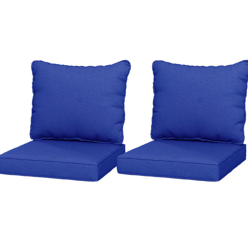 4 Navy Blue Cushion And Pillow For Patio Chairs, Relaxing Outdoor Seating Furniture , Blue, Comfortable Experience