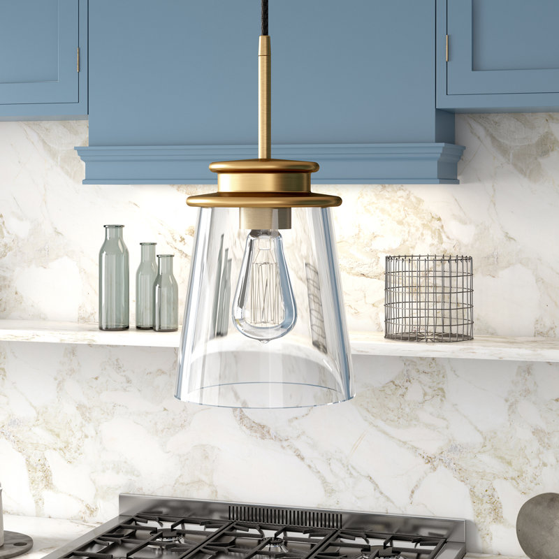 Luminaire suspendu cylindrique à 1 lumière Vojin, Laiton