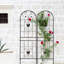 Support pour plantes d'extérieur antirouille 71 po x 19,7 po en métal, noir, pour rosiers, haricots, méthode d'installation facile Treillis 19,7 po, jardin de rouille, supporte la gloire du matin, assemblage