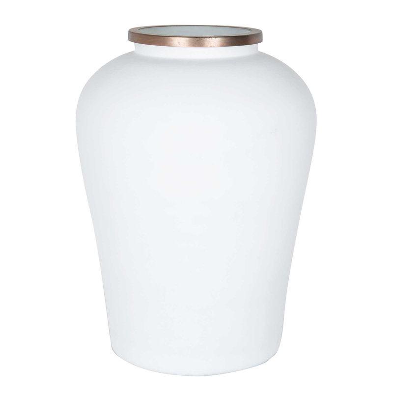 Valier 15.75'' H White Glass Vase
