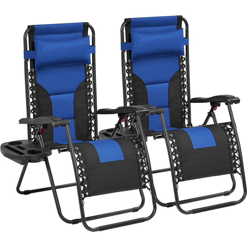 Huntleigh Steel Outdoor Lounge Chair, Navy Blue/Black