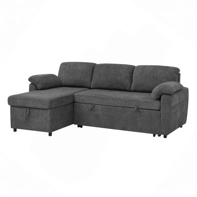 Convertible Sofa Bed – 3-In-1 Pull-Out Sectional With Storage