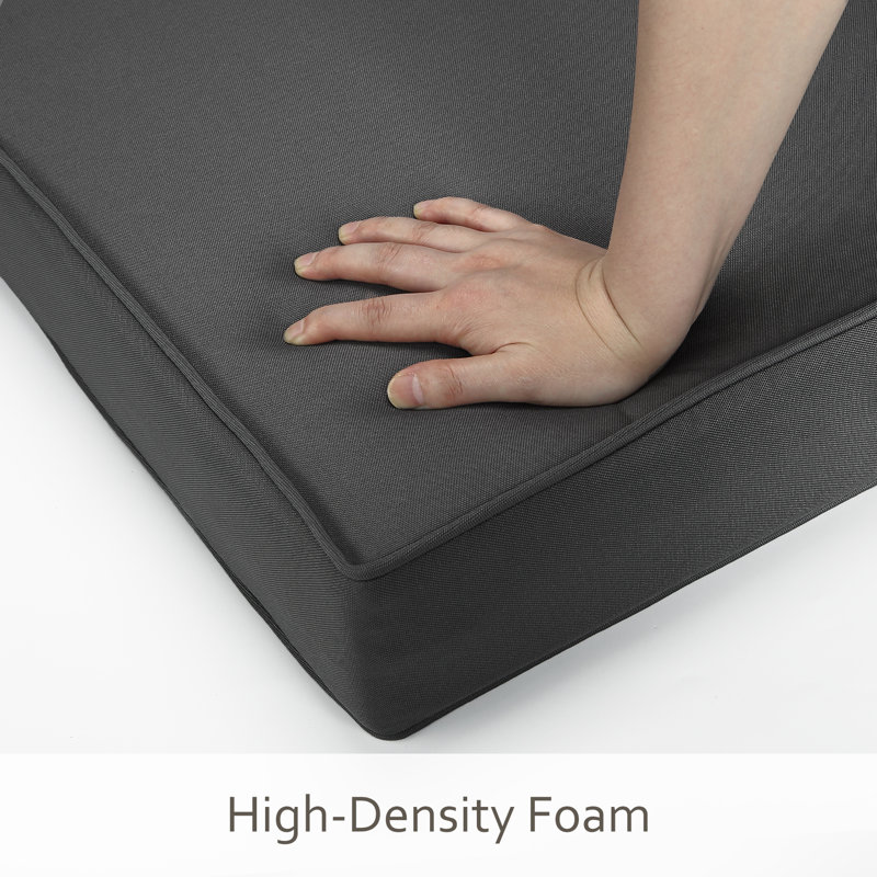 Outdoor Chair Cushions Set of 2, 19" x 19" x 4" Waterproof Patio Seat Cushions with Tie Straps, Fade-Resistant Replacement Cushions for Patio Chairs