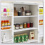 Freestanding LED Kitchen Pantry Cabinet With 2 Doors, Racks, And 2 Adjustable Shelves For Ample Storage And Elegant Design