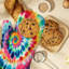 Sergé en coton Bright Rainbow Swirls