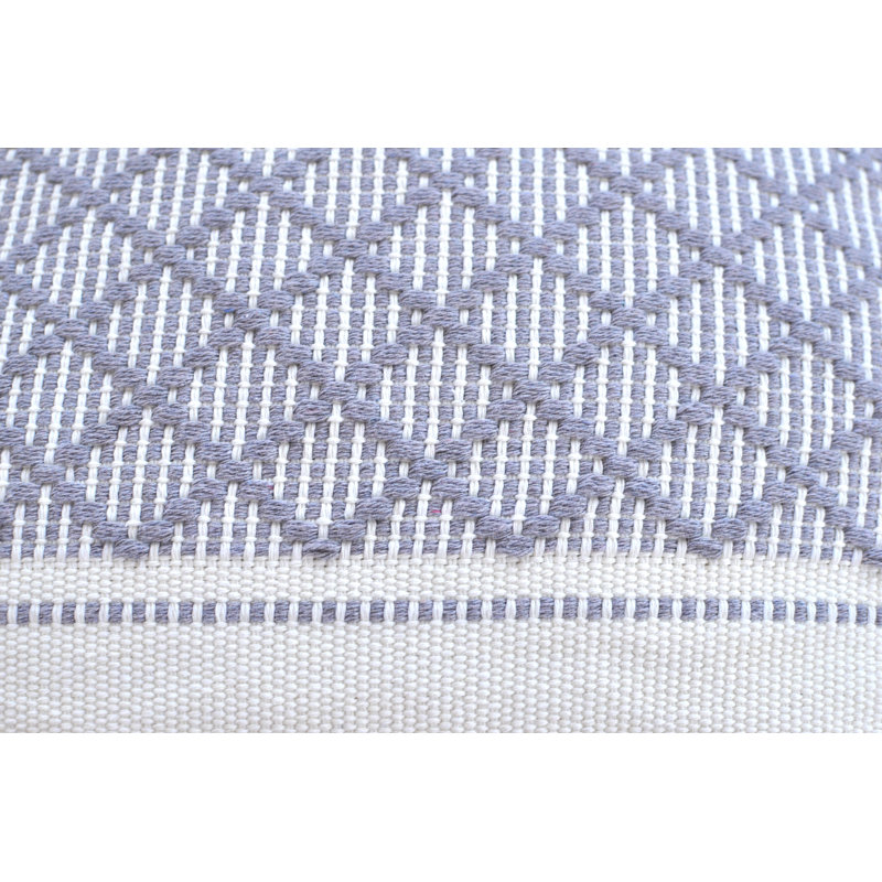Gray and White Cotton Blend Geometric Square Pillowcases, Set of 2