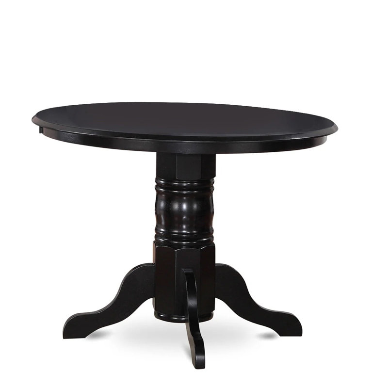 5 Piece Dining Set Includes a Round Kitchen Table with Pedestal and 4 Dining Chairs, Black