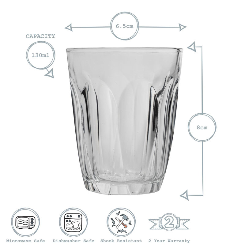 Duralex - Provence Drinking Glasses - Tumblers for Water, Juice, 130, 6