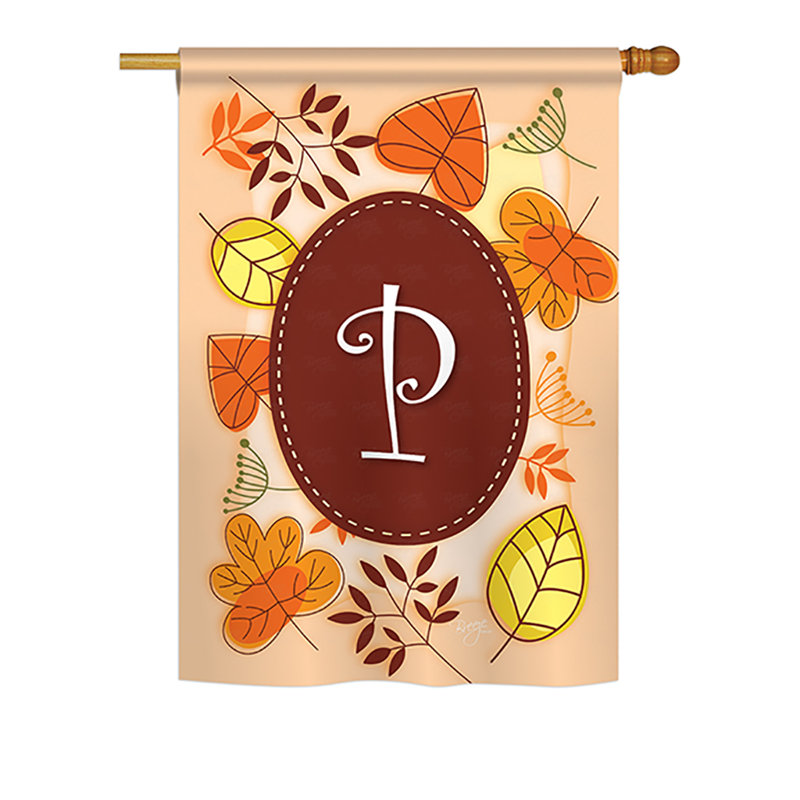 Drapeau de maison en polyester à 2 côtés digramme d’automne, H 18,5 po x l 13 po, P