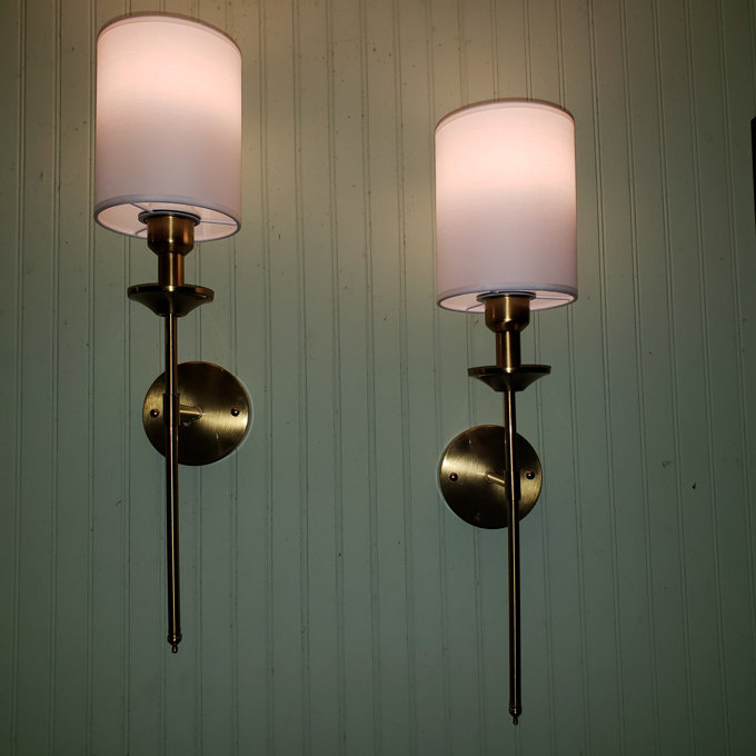 Battery Operated Wall Sconce, Battery Powered Wall Sconces Set Of Two Rechargeable Wall Lights With Remote Dimmable Wall Decor For Bedroom Living Room (Set of 2) - White