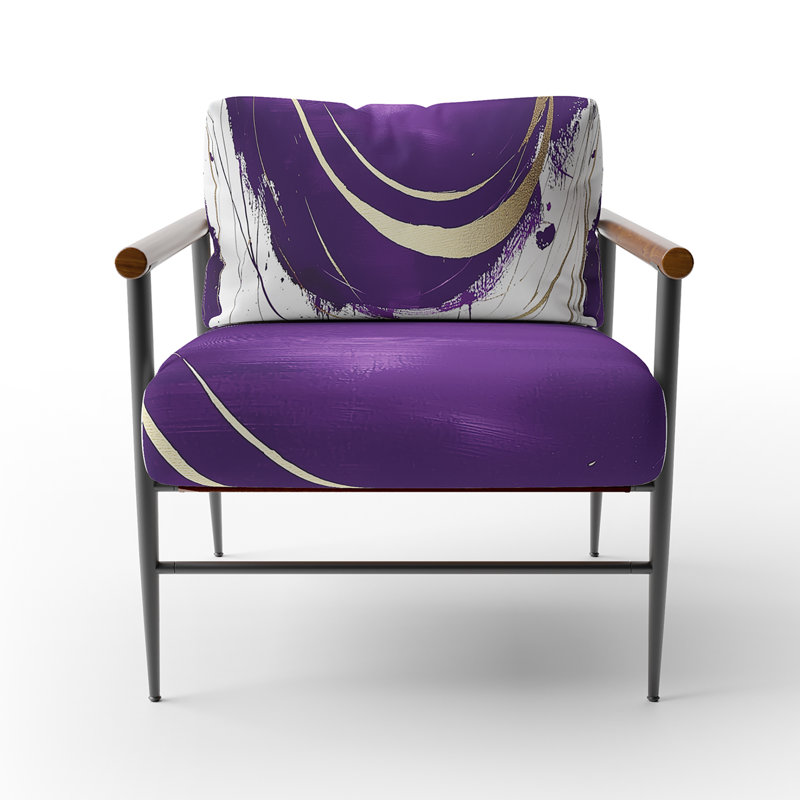 Fauteuil d'appoint Tamerlan, Noir, noir, noir, noir, Or/mauve