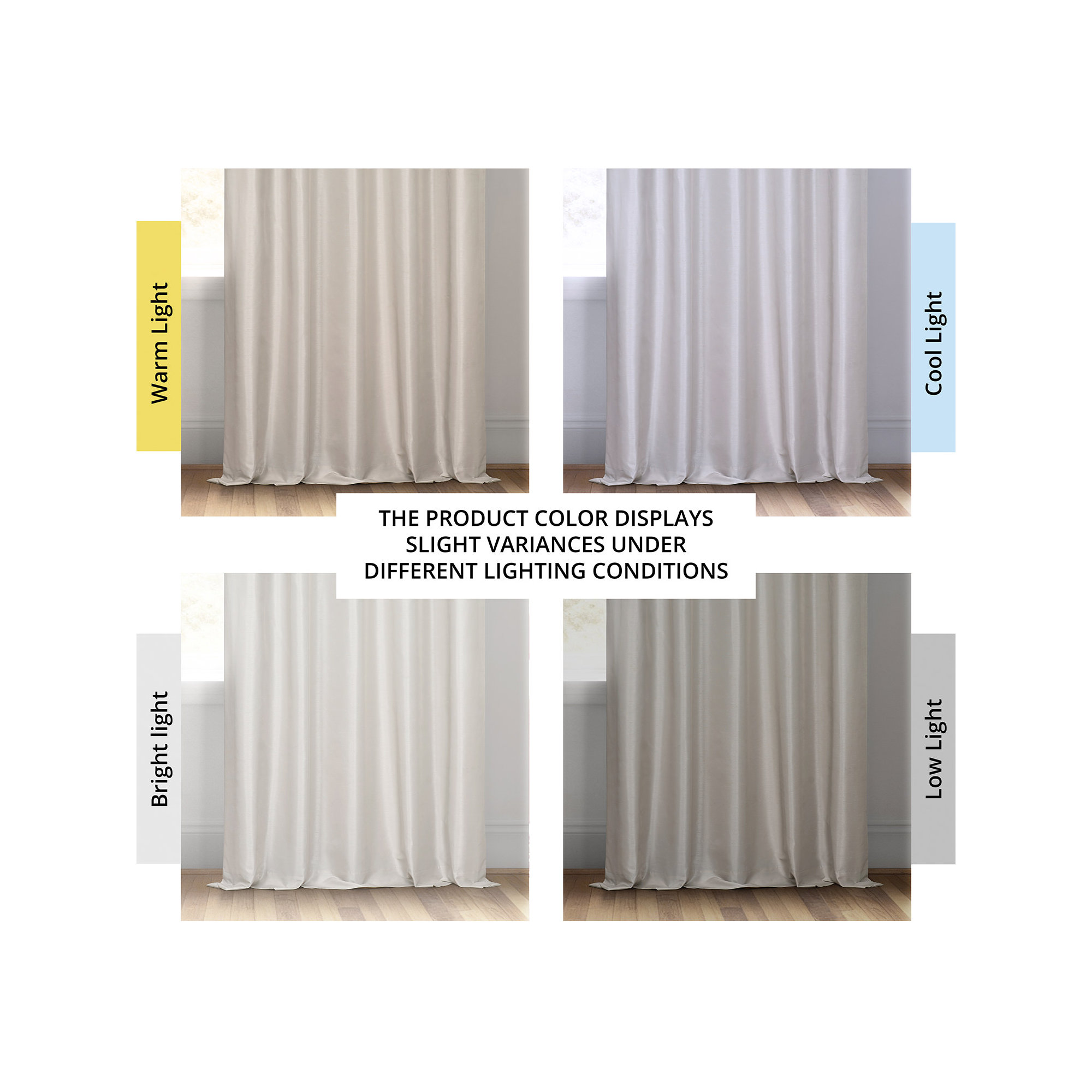 Rayne Vintage Textured Faux Dupioni Silk Room Darkening Curtains Window Single Curtain Panel, 50" W x 120" L, Mist Gray