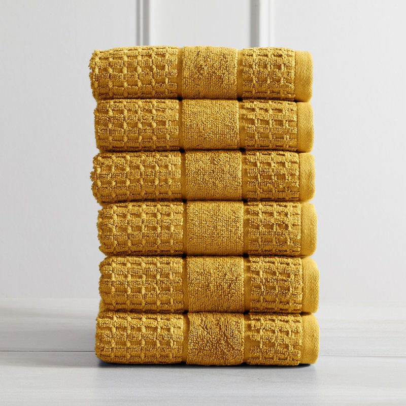 Aneko 100% Cotton Hand Towel, Mustard Yellow