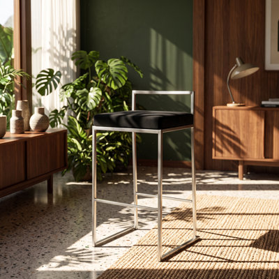 Tabouret de comptoir empilable en velours de l 17,5 po x P 16 po x H 31 po Fujiv